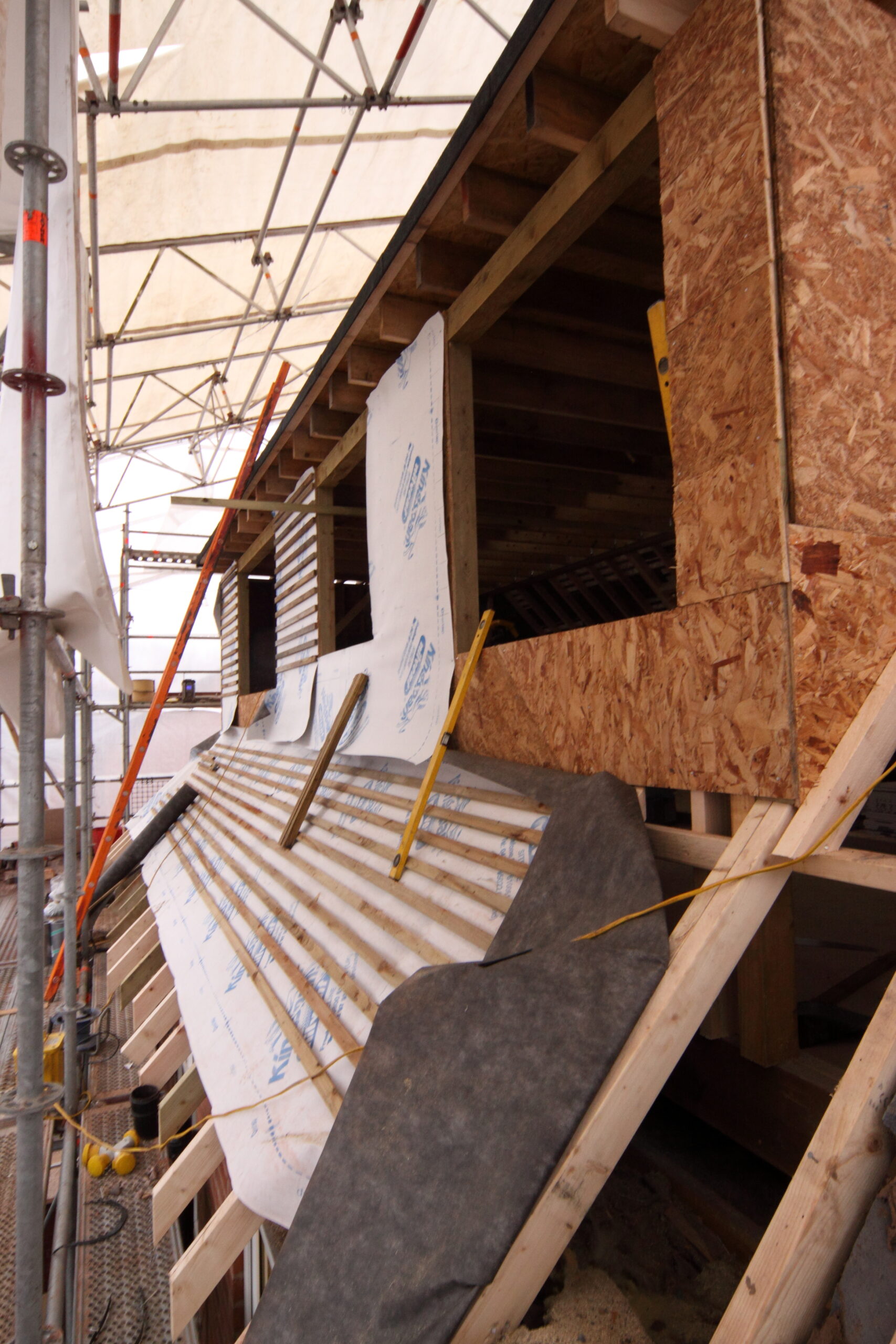How we keep the winter elements out during a loft conversion with sheeting materials