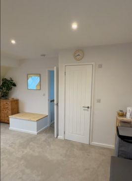 Master bedroom with two doors, to landing and ensuite bathroom