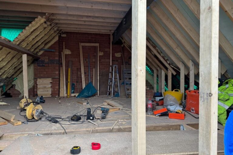 Timber frame and flooring complete on a new loft conversion