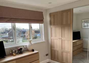 Bedroom and dressing room with timber dividing doors